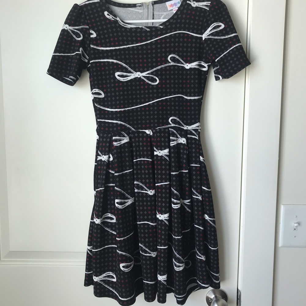 Lularoe Amelia Bows Dress, XXS LIKE NEW